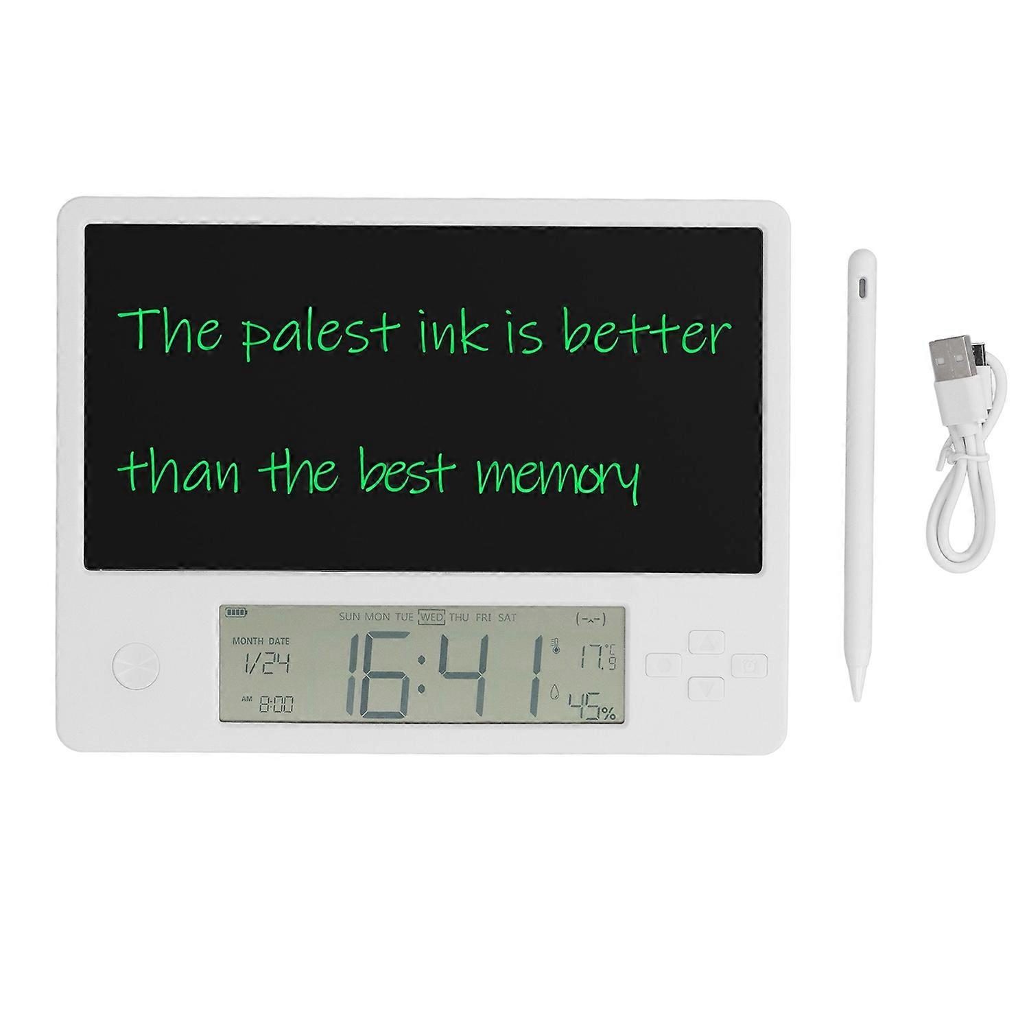 Electronic Calendar with Notepad LCD Handwriting Board Digital Date Clock Writing Pad for Home and O