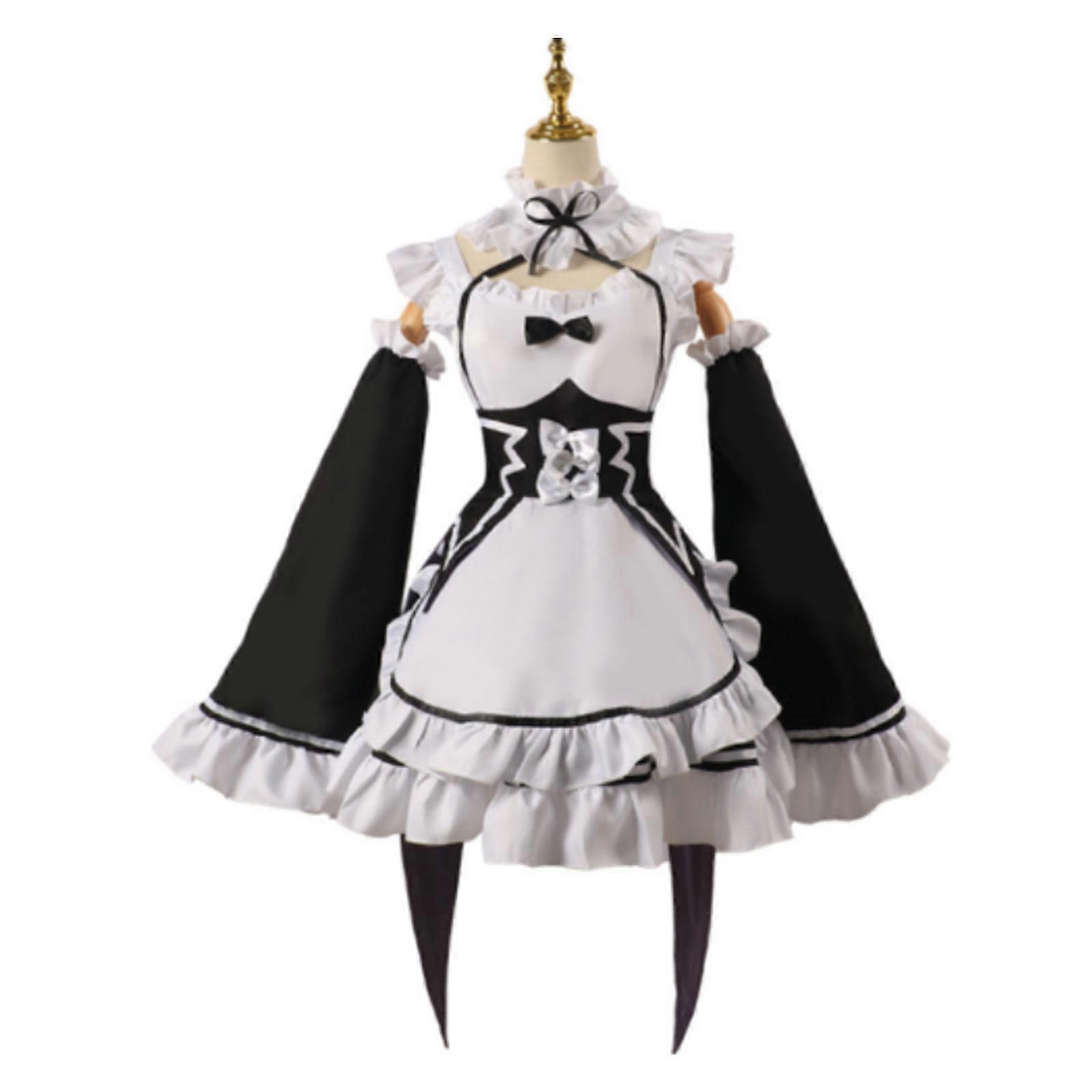 ラムレム Sサイズ コスプレワンピース 袖&ヘッドピース付き