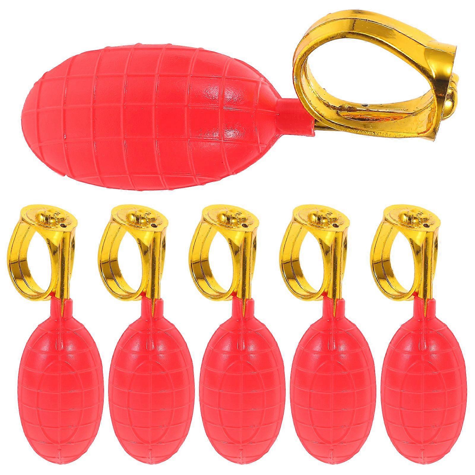 6Pcs Spray Ring Funny Trick Toy Prank Prop April Fool's Day Props Tricky Party Props