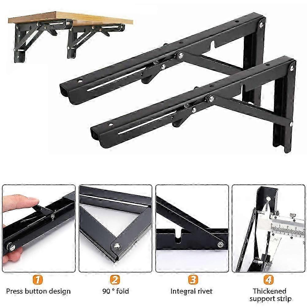 Stainless Steel Folding Triangle Shelf Bracket DIY Wall Mount Table Hinge