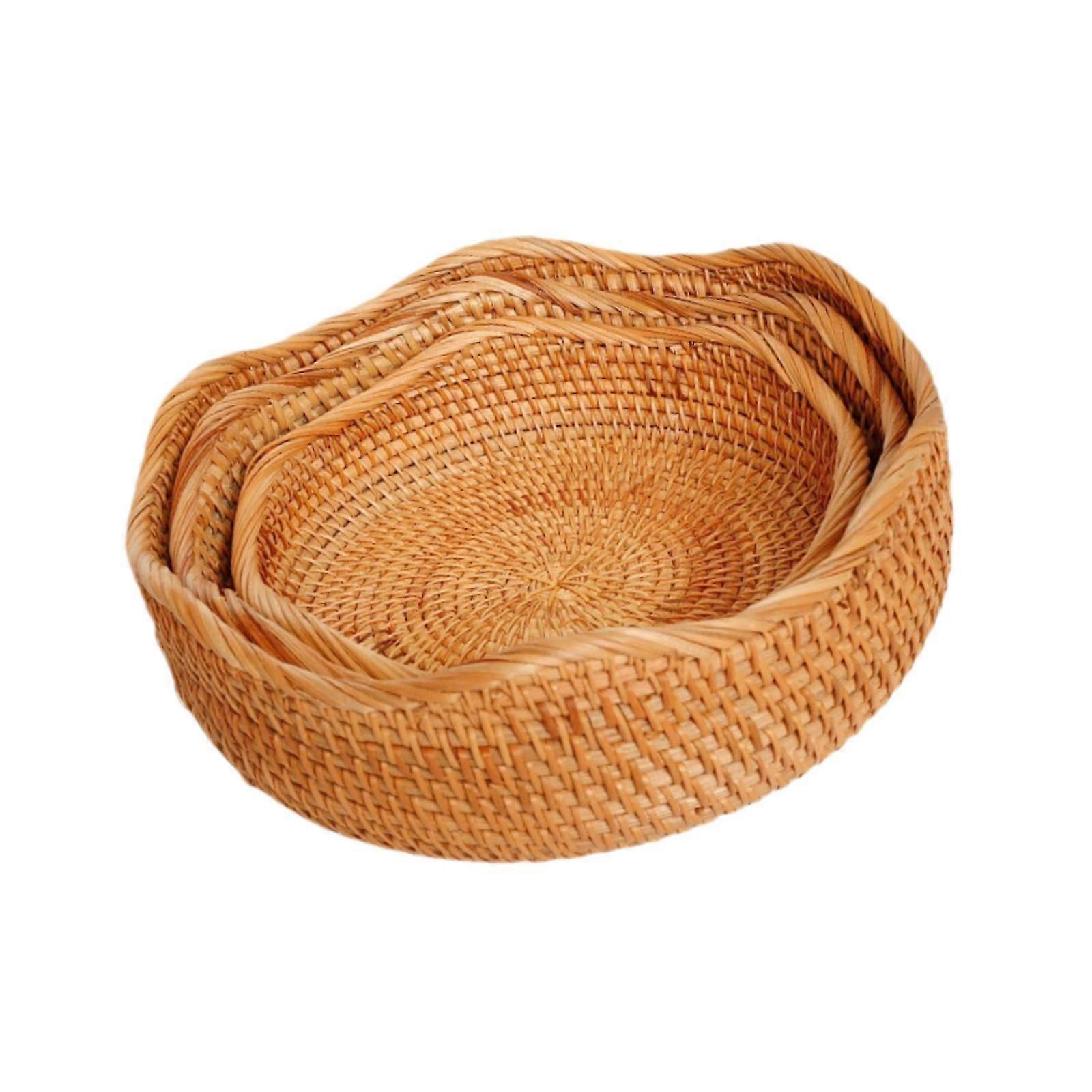 3db rattan gyümölcskosár rattan tároló tál étkezőasztalhoz otthoni reggeli