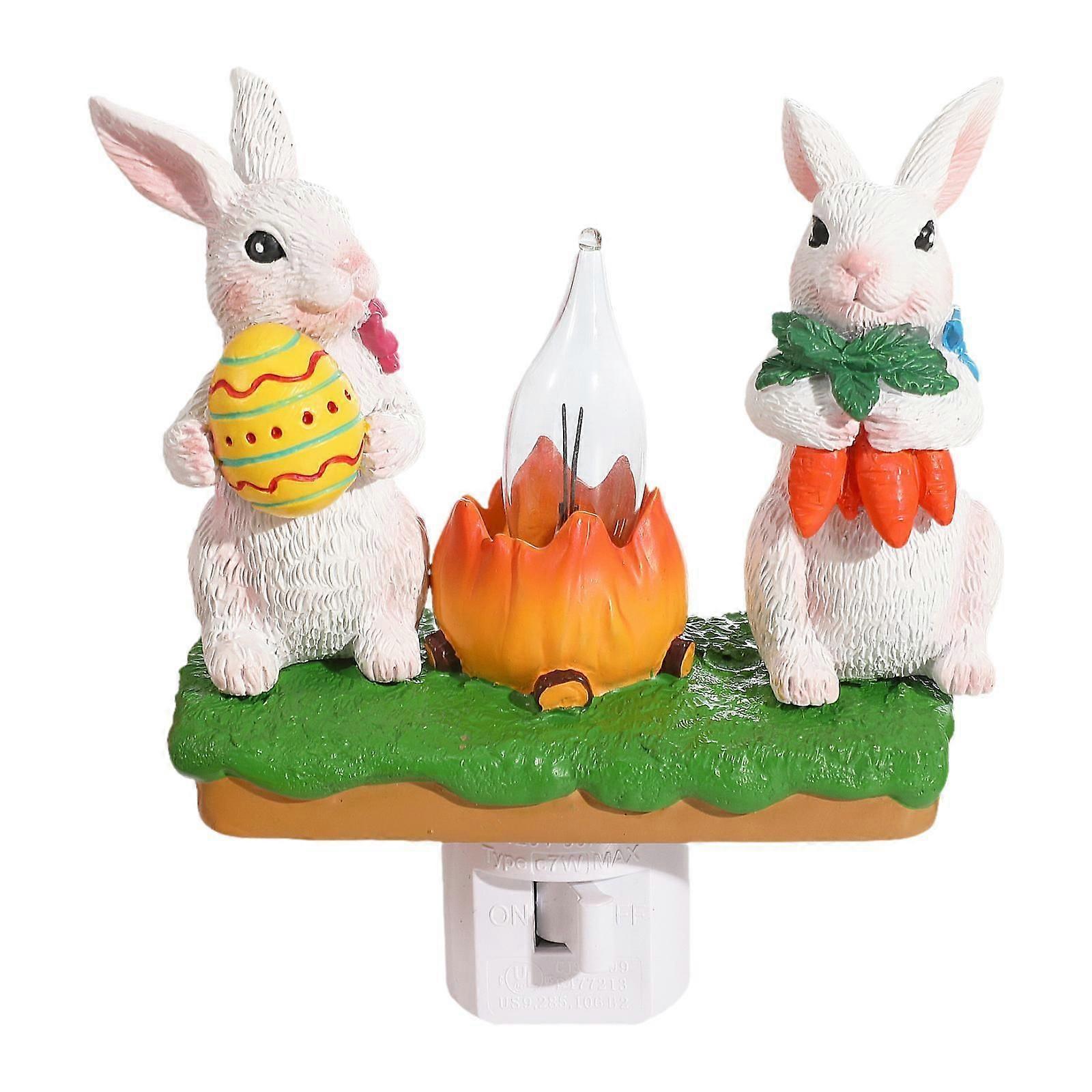 Easter Bunny Night Light Gift Easter Bunny Figurine for Bedroom Kitchen Home