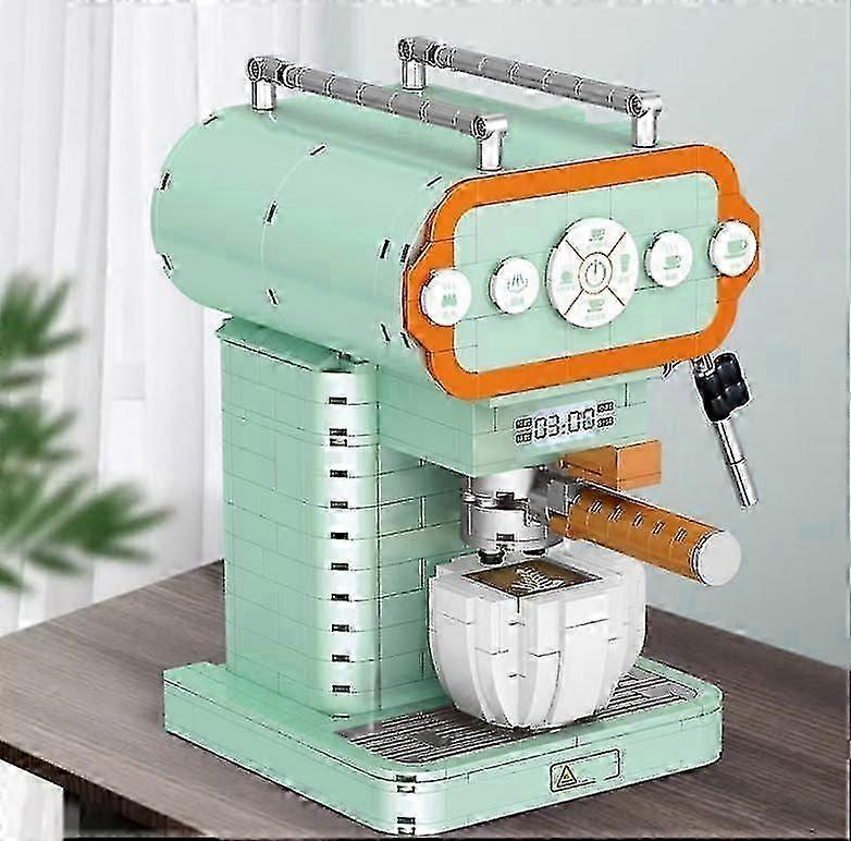 Retro Building Block Simulation Coffee Maker Machine Simulation Mini Model Assembly Bricks Toys Diy Set Gifts For Children