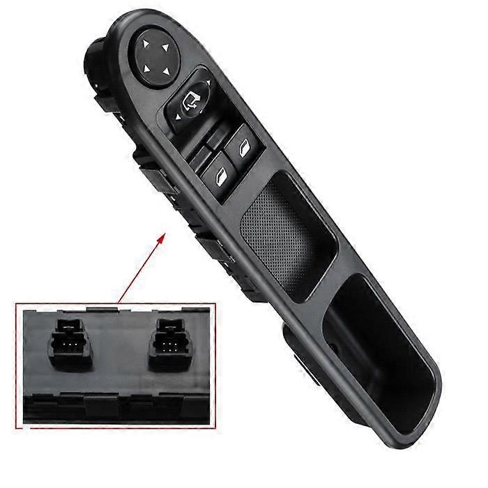 Front Left Window Lift Button WITH Mirror Adjustment compatible with 307, 307 Break, 307 CC, 307 SW - 6554E4 96351622XT