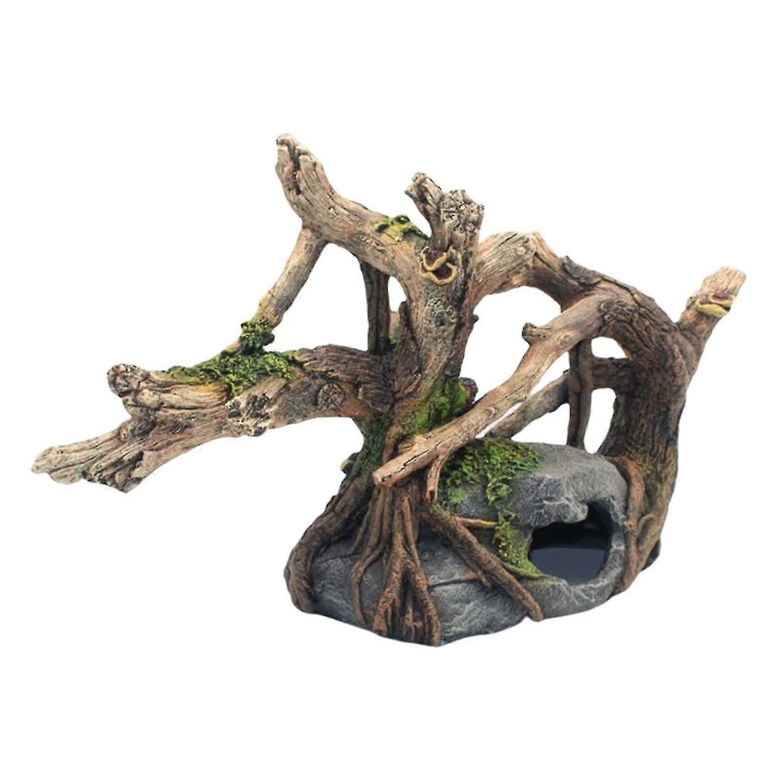 Small Aquarium Fish Tank Landscape Pavilion Tree Decoration Accessory Mountain Cave