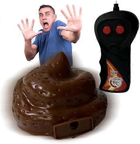 Remote Control Poop Realistic Vinyl Poop Toy Battery Powered Funny Fake Poop Fast Move Remote Control Toy for Prank Trick Prop April Fools' Day Tools