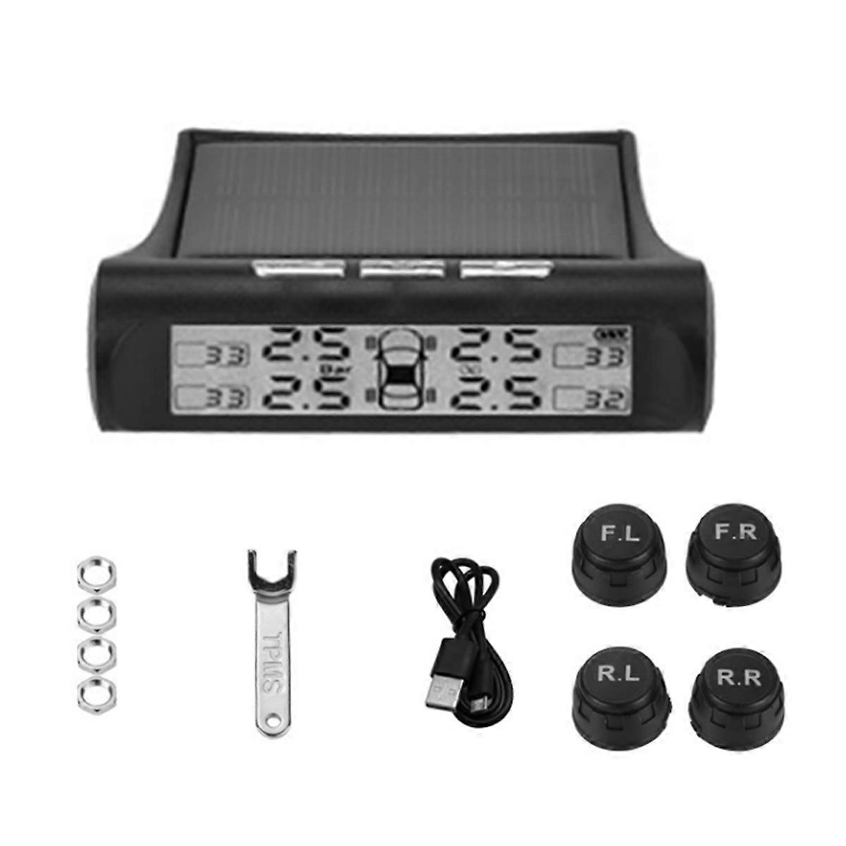 Car External Tire Pressure Sensors Solar Power TPMS Tire Pressure Monitoring System Tire Pressure A