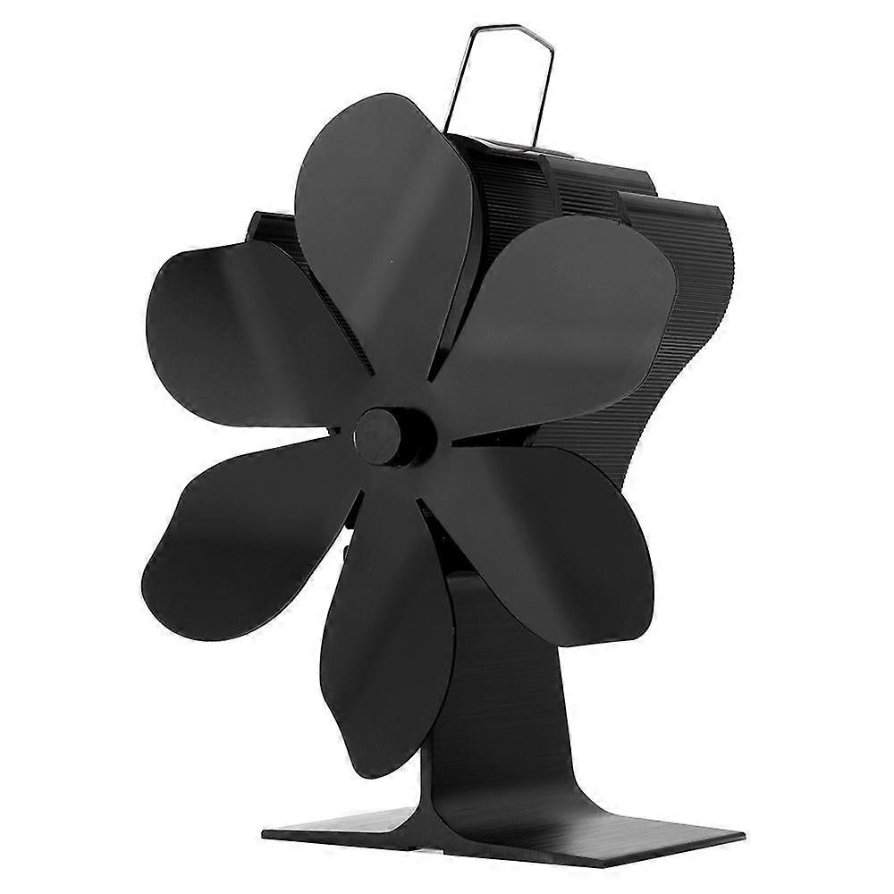 Fireplace Fan Heat Powered Stove Fan Black 6 Blades Quiet Fireplace Fan Efficient Heat Distribution Stove Fan