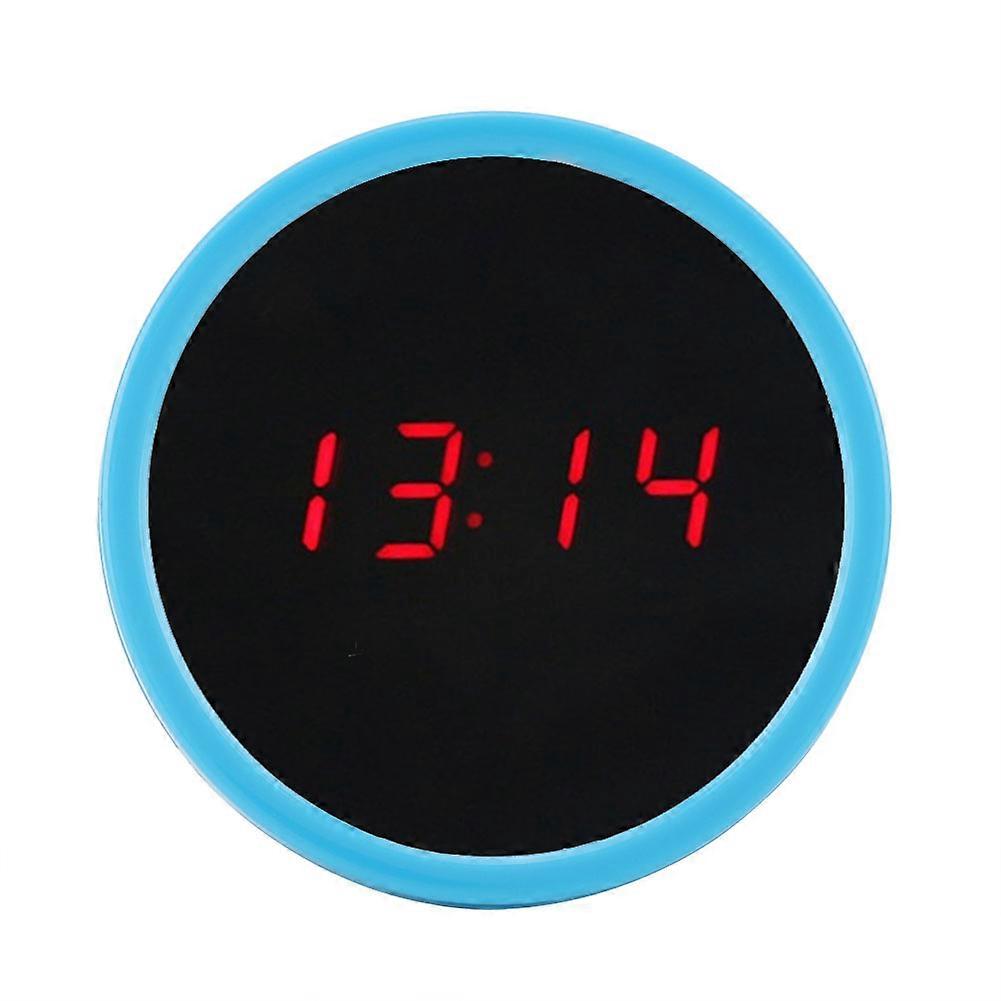 Exquisite Digital LED Mirror Surface Desk Table Alarm Clock 24 Hour Display