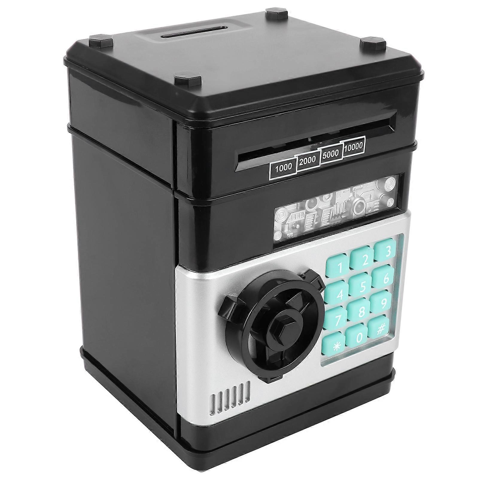 Electronic Piggy Bank Simulation ATM Password Money Box Cash Coins Saving Box Gift for Black