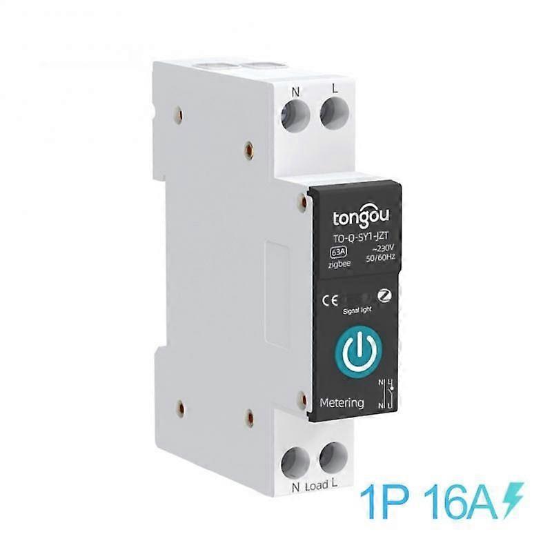 Tuya ZigBee Smart Switch Circuit Breaker With Metering 1P 63A DIN Rail