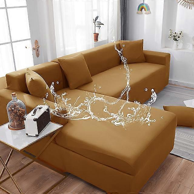Elastic Waterproof Sofa Cover Dust -Proof Solid Color Corner Couch Covers Living Room Couch Set For Pets Kids