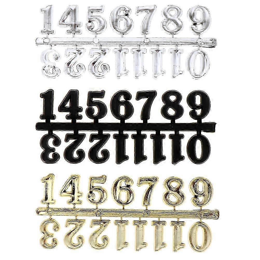 3 Sets Clock Numerals Wall Clock Number Digital Clock Number Replacement Clock Numbers