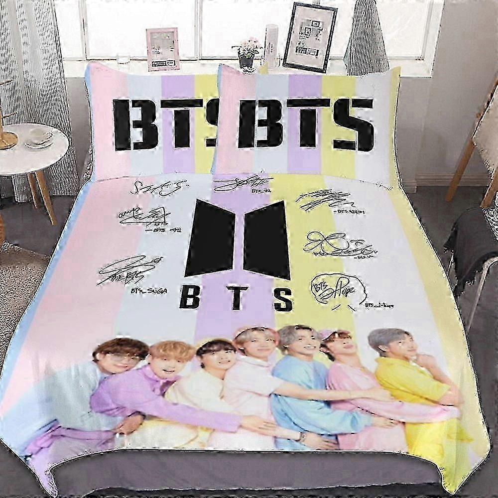 n536 Lakan Sängkläder Påslakan Set med barn, Kpop B Täcke Täcke Set med påslakan och örngott 3S sängkläder Set (1 påslakan och 2 piller