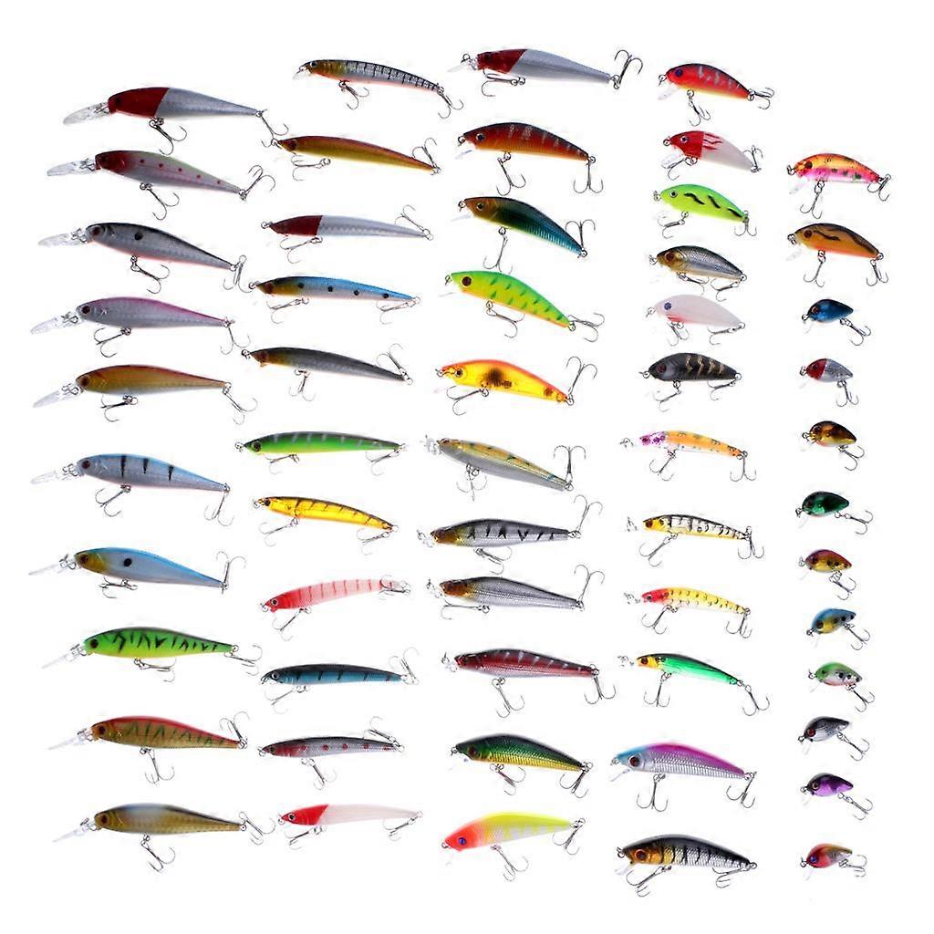 56pcs Angeln Wobbler gemischt 8 Modelle Angelköder harte Köder Minnow Köder