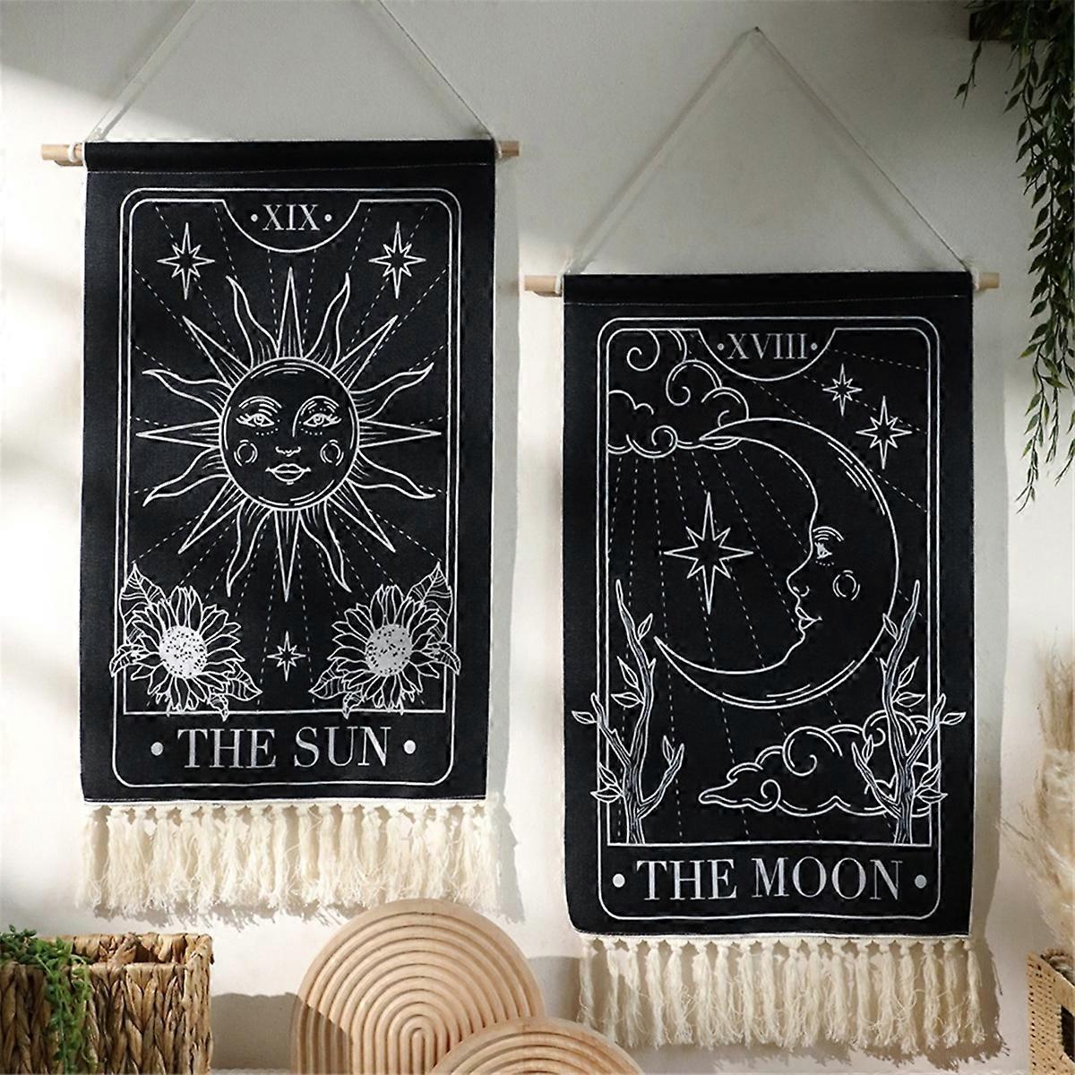 Printed Tassel Tapestry Decorative Hanging Background Wall Cloth, A
