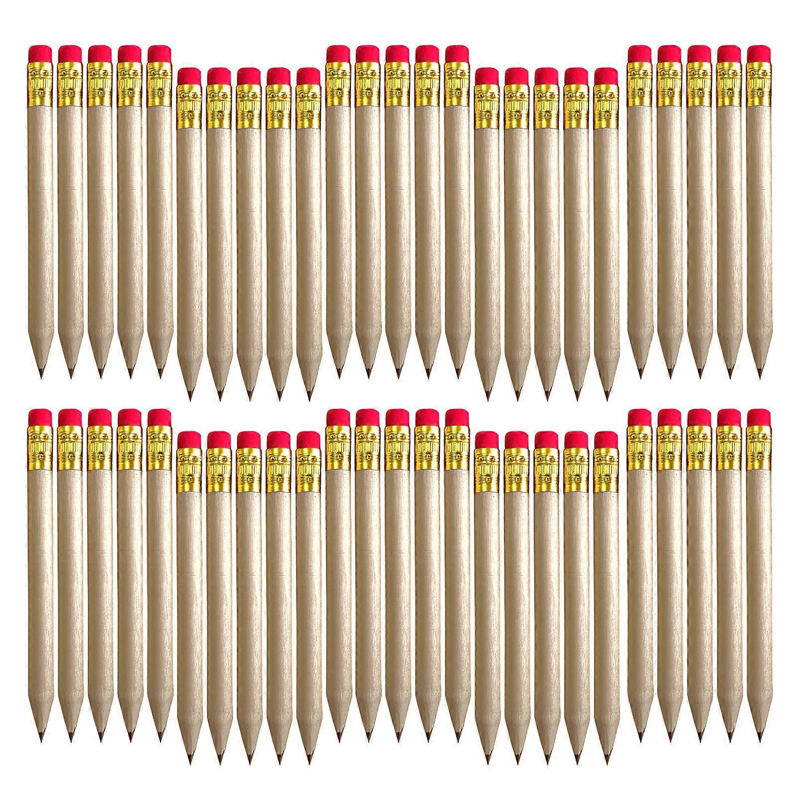 50 יחידות עפרונות גולף חצי עיפרון מושחז מראש עפרונות מיני עגולים מעץ לכיתת בית הספר ציוד משרדי לחתונת כלה