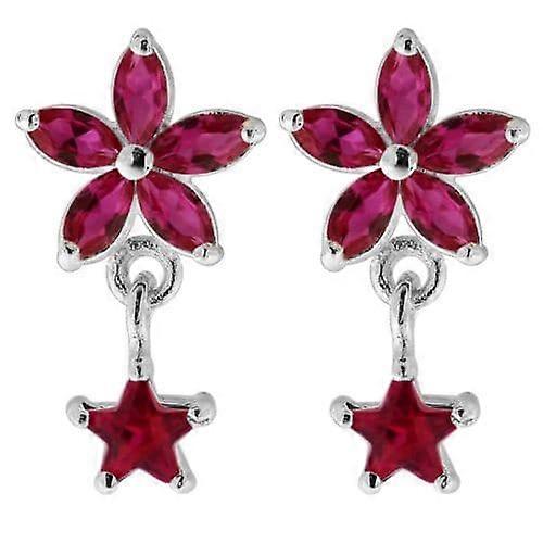 Jewelled Flower Filigree With Star Ear Ring
