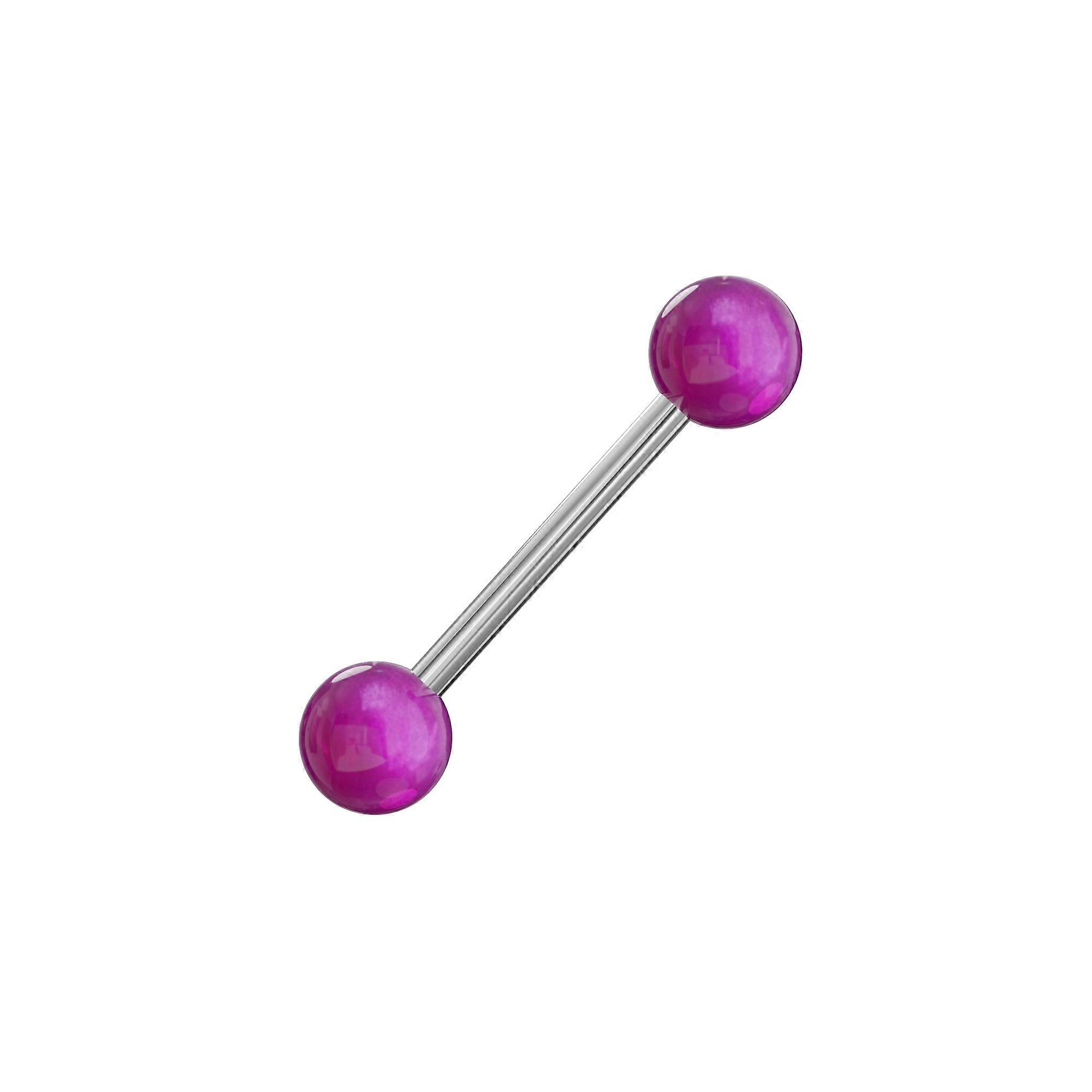Steel Tongue Barbell Plained Uv Balls (pack Of 10)