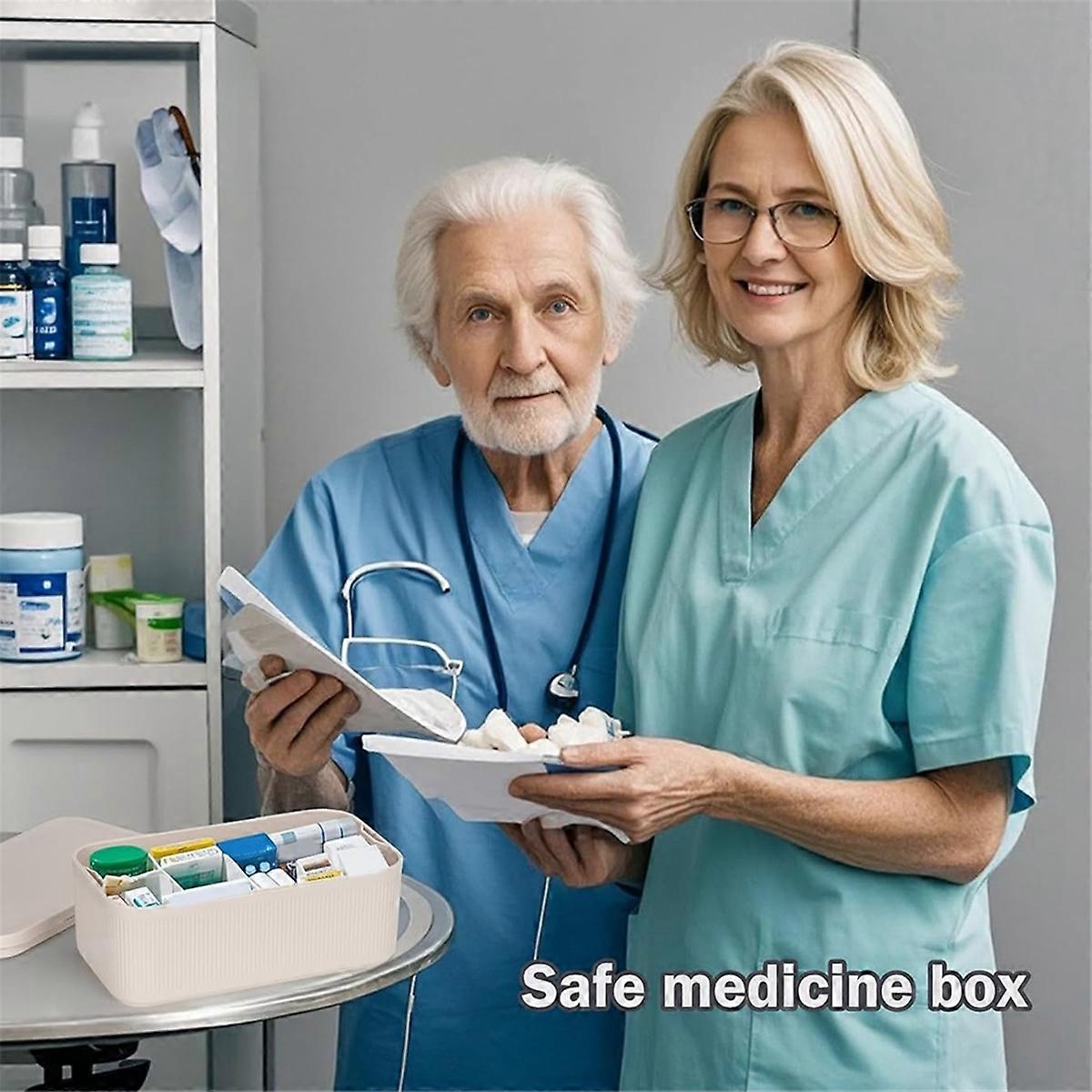 Lockable Storage Box, Locking Medicine Box, Cell Phone Locked,Beige