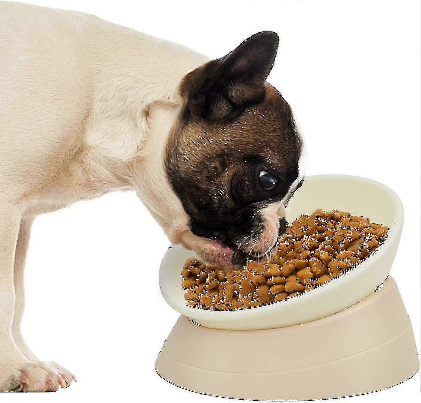 وعاء طعام البلدغ الفرنسي ، وعاء ماء مائل مائل للصلصال ، مغذي للحيوانات الأليفة غير قابل للانزلاق ل Frenchie ، Shih Tzu ، ذات الوجه المسطح ، Cat-ZZY