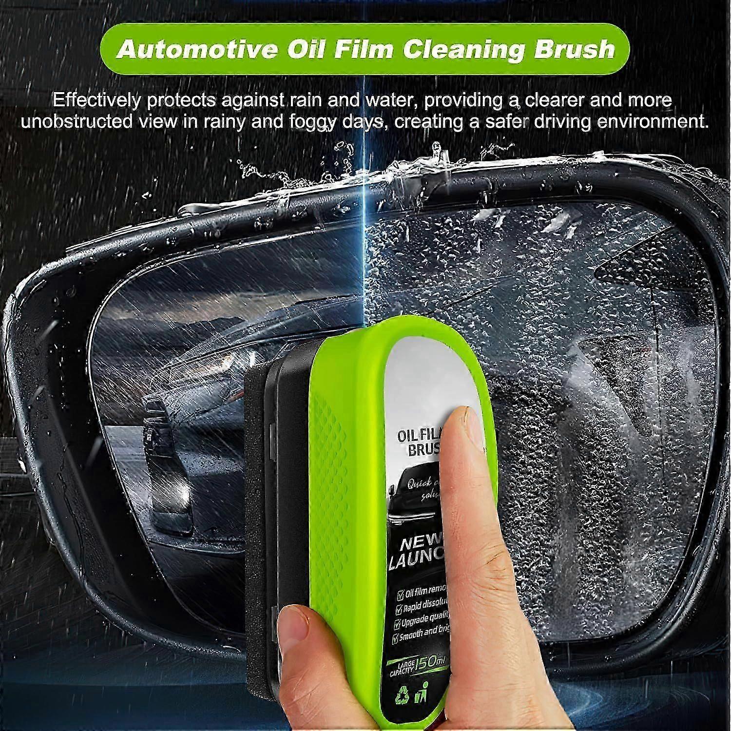 Car Windshield Oil Film Remover Tool Oil-Free Car Glass Cleaner Brush 2.0 | Automotive Windshield Oil Film Remover | Universal Glass Cleaning Tool Oil Film Cleaner