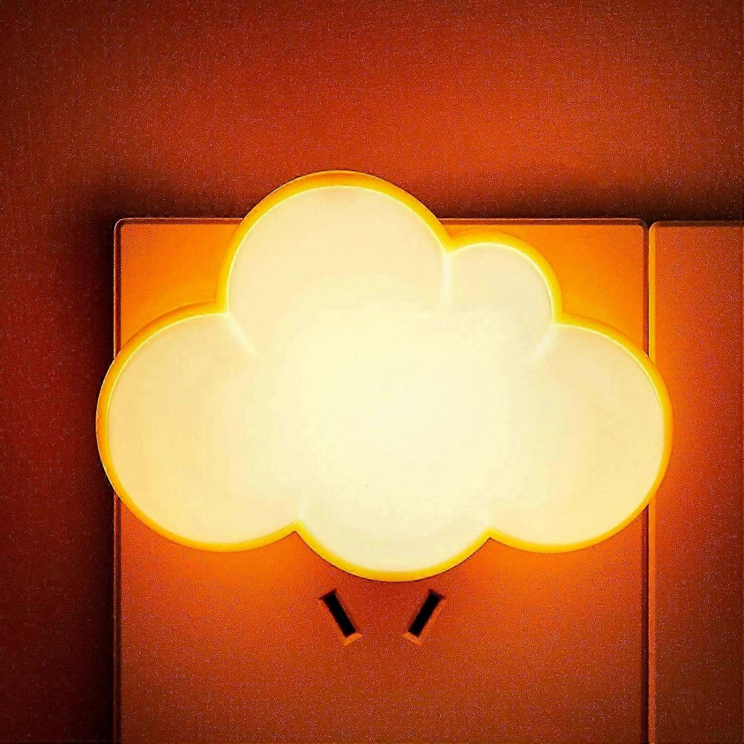 2 Pieces LED Night Light with Warm Sensor, Plug-in Wall Lamp in Cloud Shape