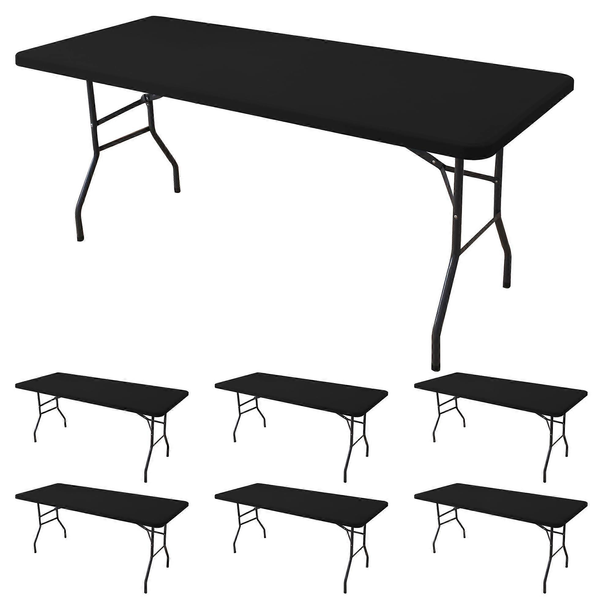 6 Pack Fitted Elastic Spandex Stretch Tablecloth for Outdoor Use 6 Foot Size