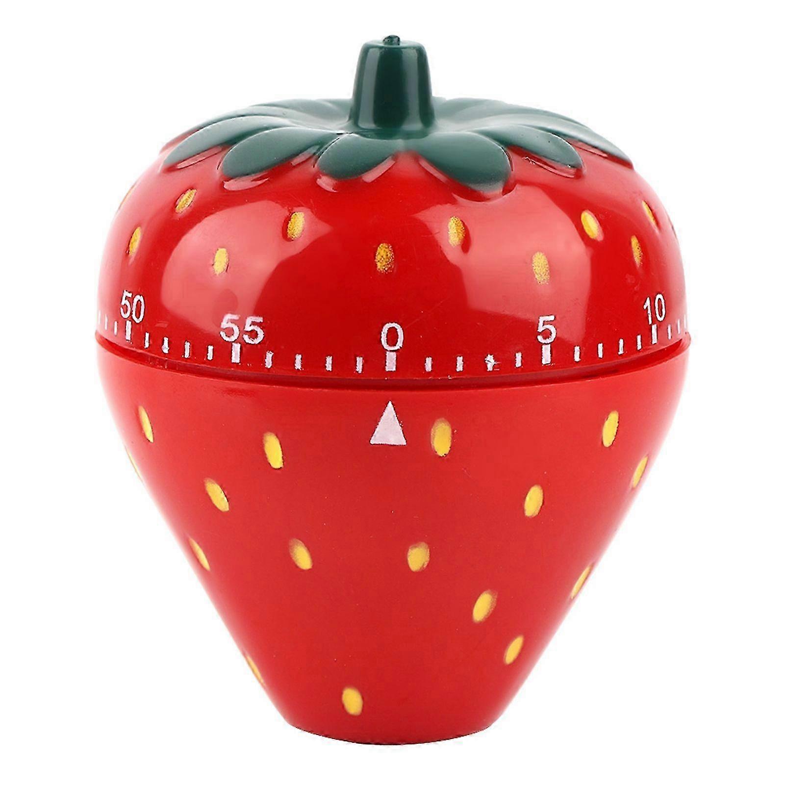 Mechanical Kitchen Timer with Strawberry Shape - 60-Minute Timekeeping Reminder