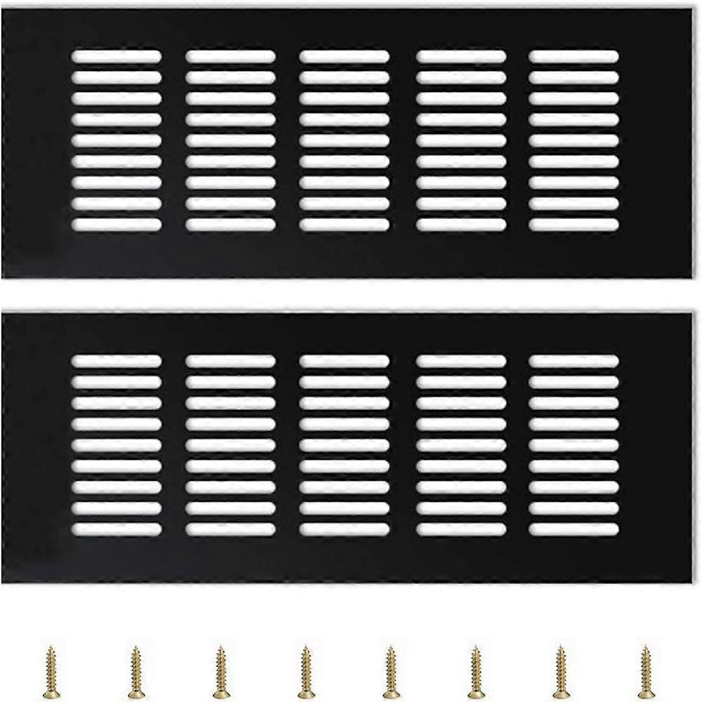 Outdoor Ventilation Grill, Aluminum, Adjustable, Black