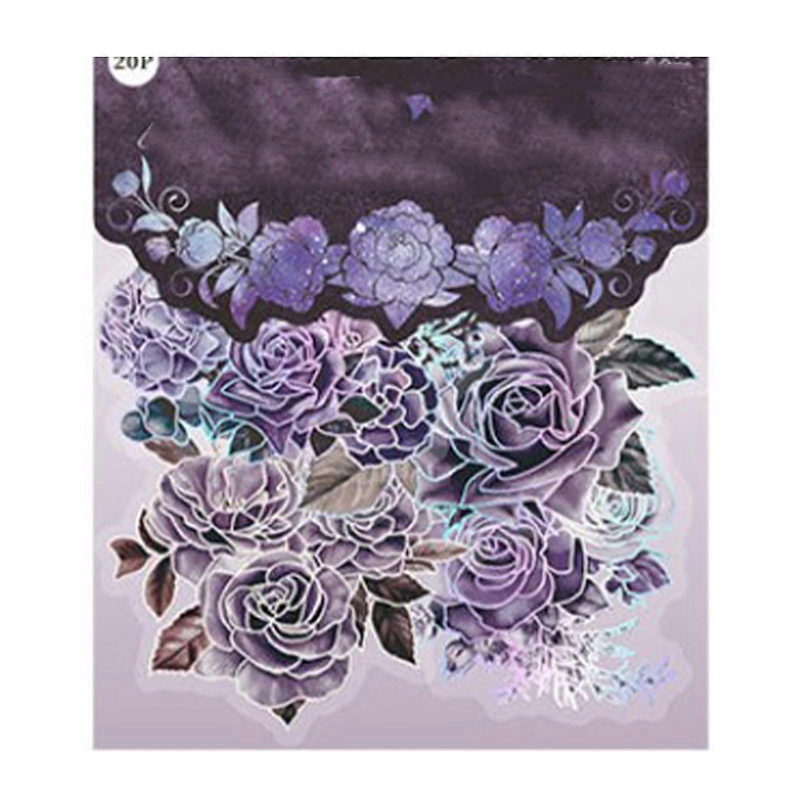 20 Sheets Durable PET Flower Decals for DIY Scrapbook Crafts