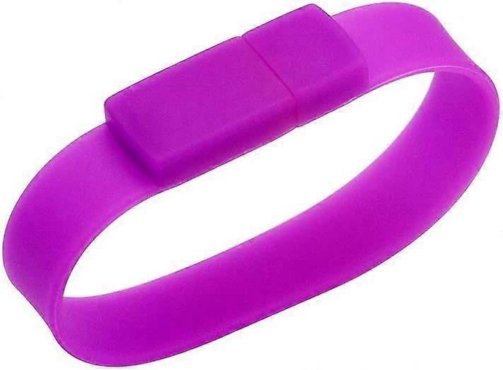 Bærbar vandtæt armbånd Design USB Flash Pen Drive Memory Stick Disk, lilla 32 GB