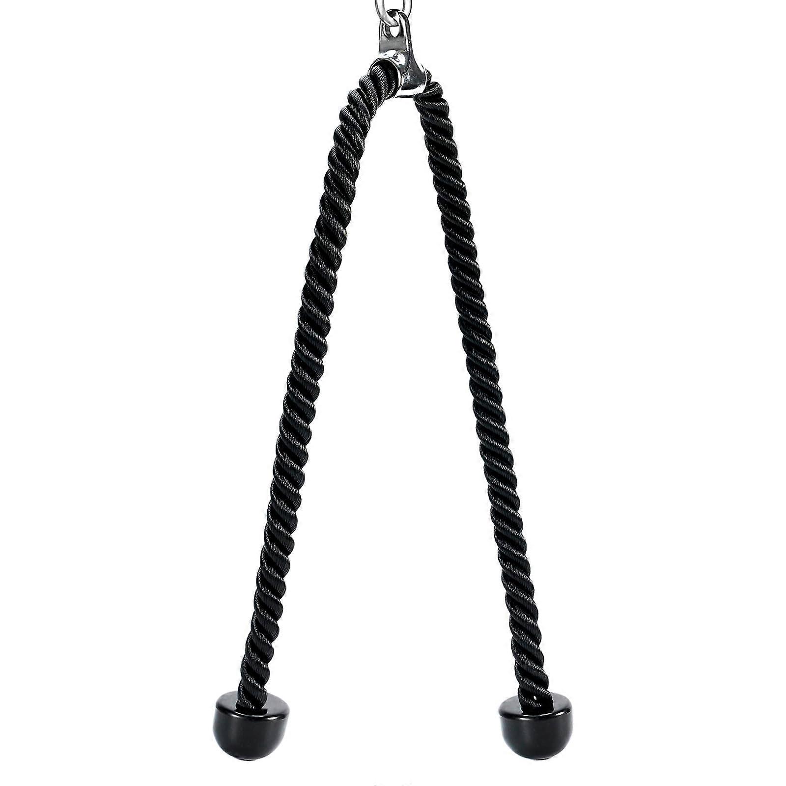 Long Tricep Pull Down Rope Exercise Tricep Rope 55 inch Pull Down Rope with Latch Gym Cable Machine Accessories