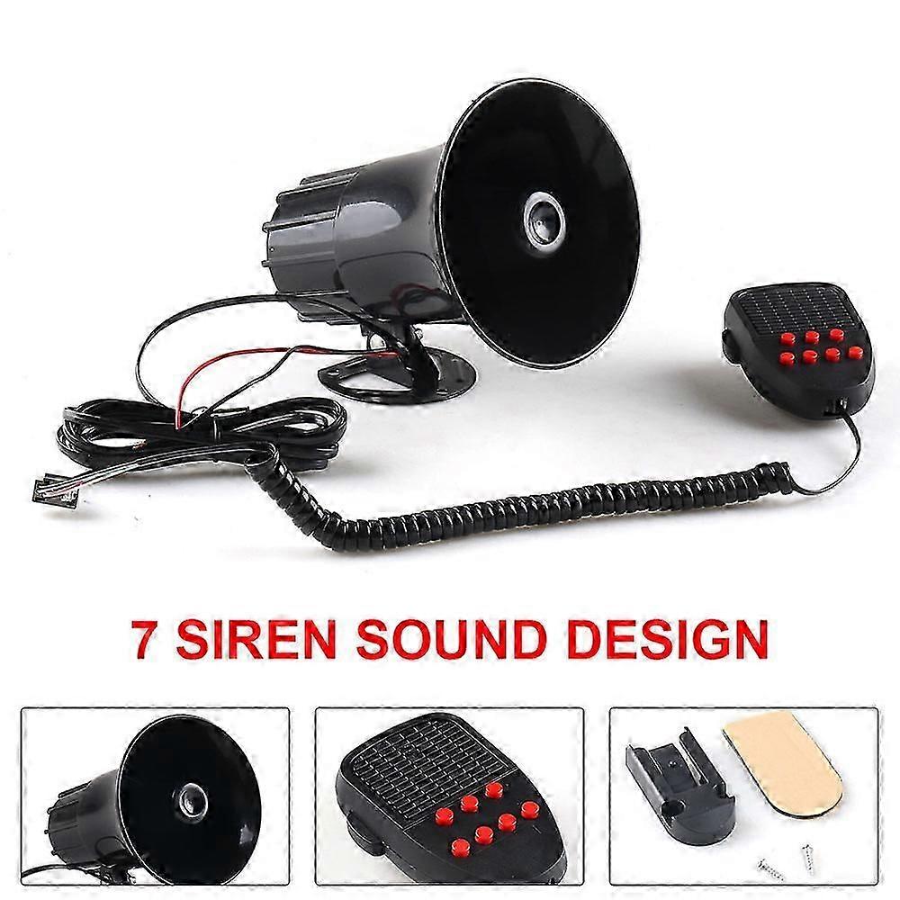 12v 50w 120db Hava Siren Boynuzu Uyarı Alarmı Megafon Araba Kamyon Mikrofon Hoparlörü için 7 Araba Van Kamyon Tren Rv Tekne için Yüksek Sesle Sesler