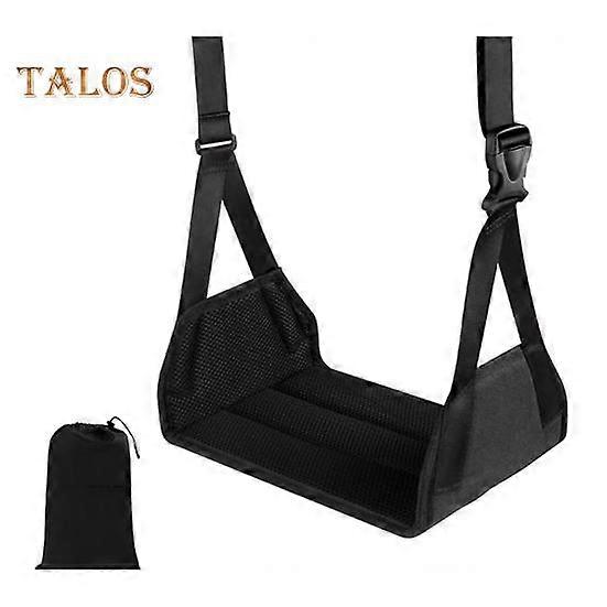 Airplane Foot Hammock with Extended Adjustment Strap 40kg Load-capacity Portable Desk Foot Hammock Sling Travel Accessory