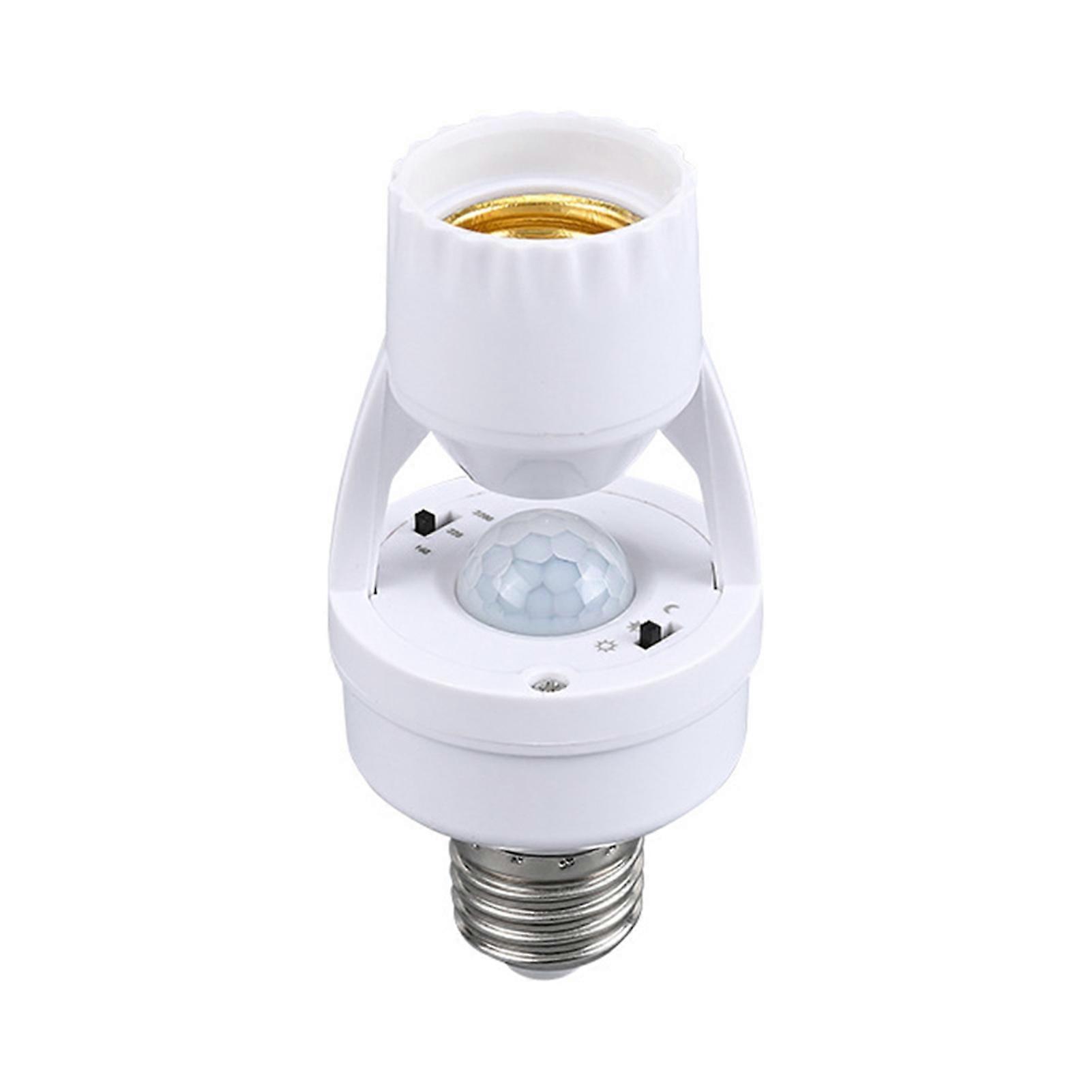 Motion Sensor Holder LED Light Bulb Socket Adapter PIR E27 Lamp Base for Stair Garage Hallway Balcony