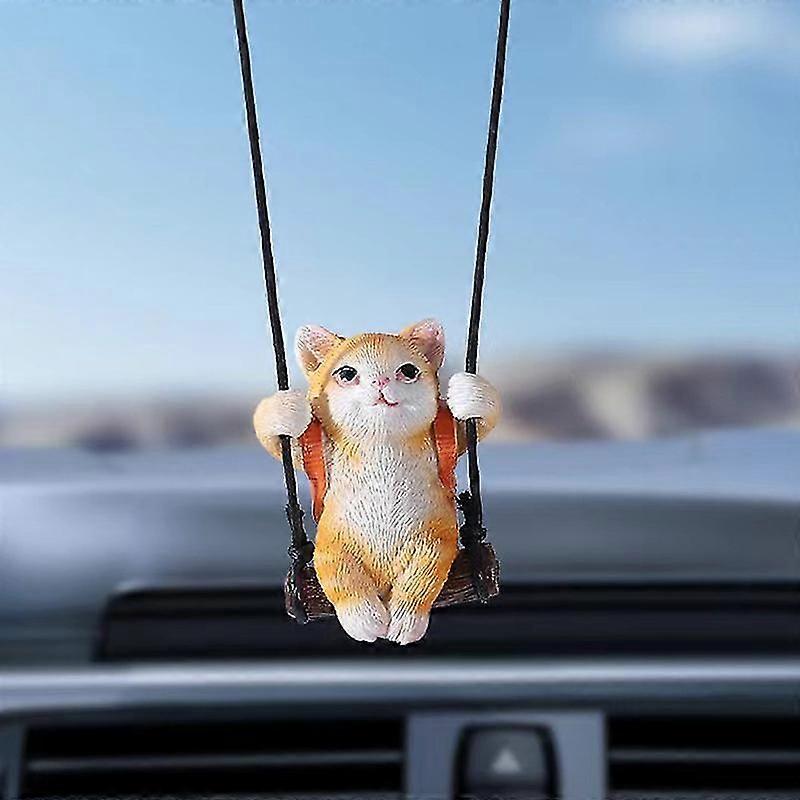 Swinging Cat Hanging Ornament Car Hanging Accessories With Aromatherapy
