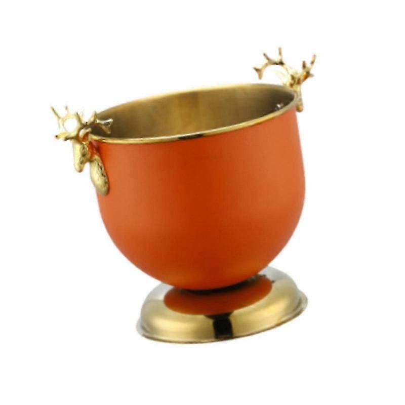 Ice Bucket Wine Bucket Reusable Large Capacity Practical for Club Home Party black-14.5cmx15cm-orange
