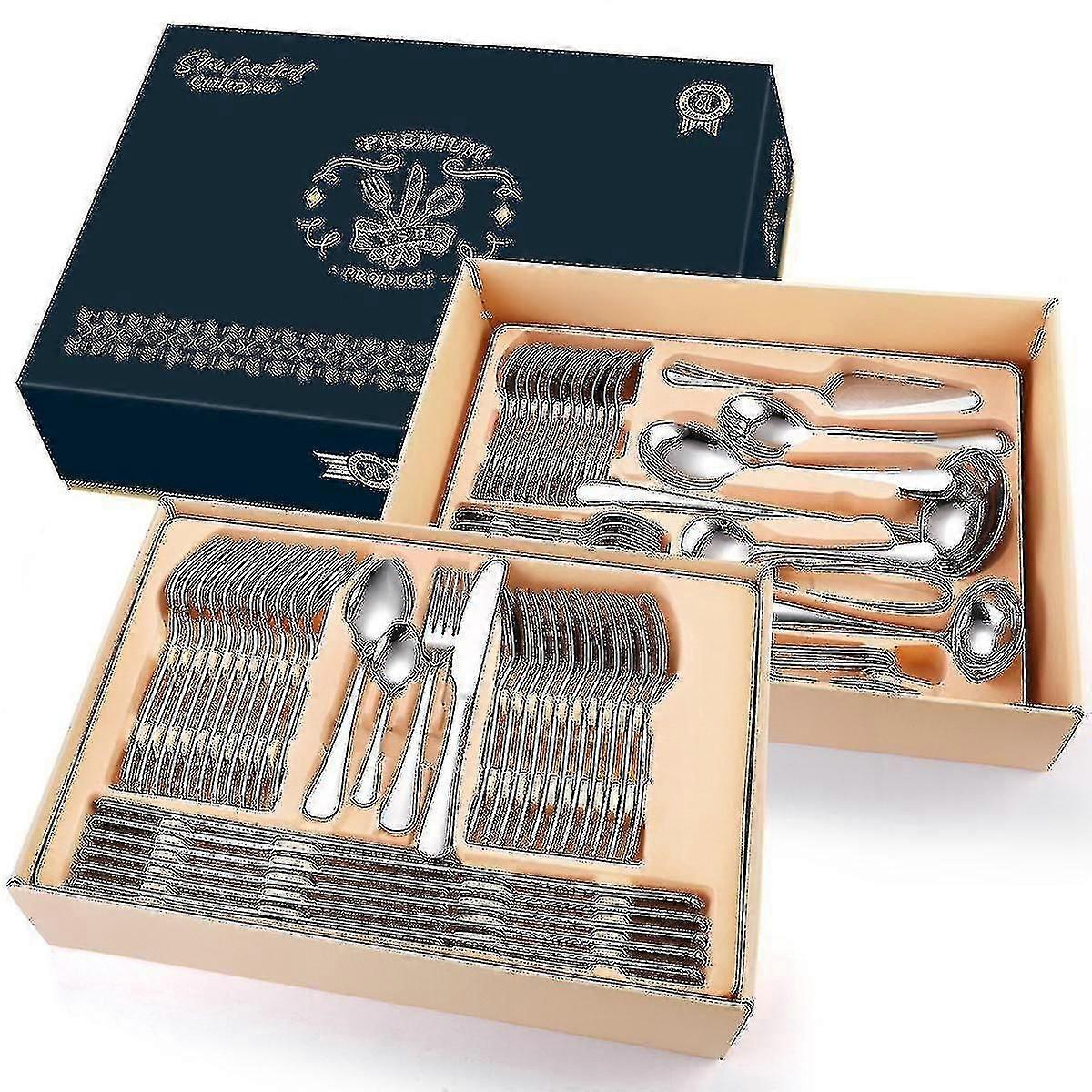 72-piece Stainless Steel Flatware Set Cutlery Tableware Set For Home