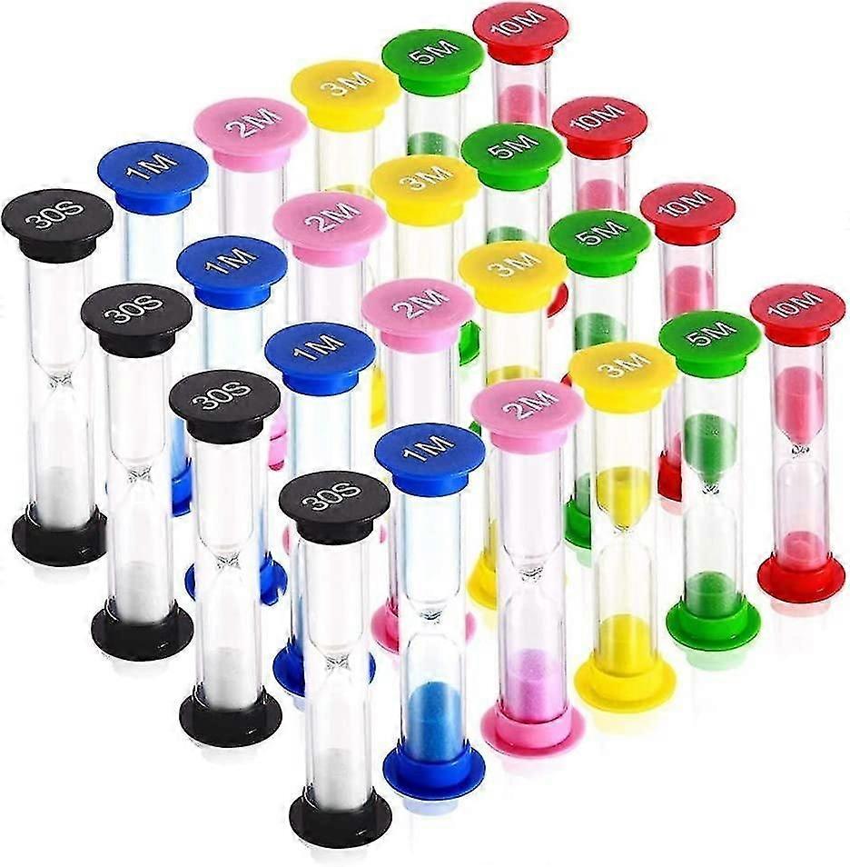 24Pcs Sand Timer, Hourglass Sand Clock Timer 30sec/1min/2mins/3mins/5mins/10mins
