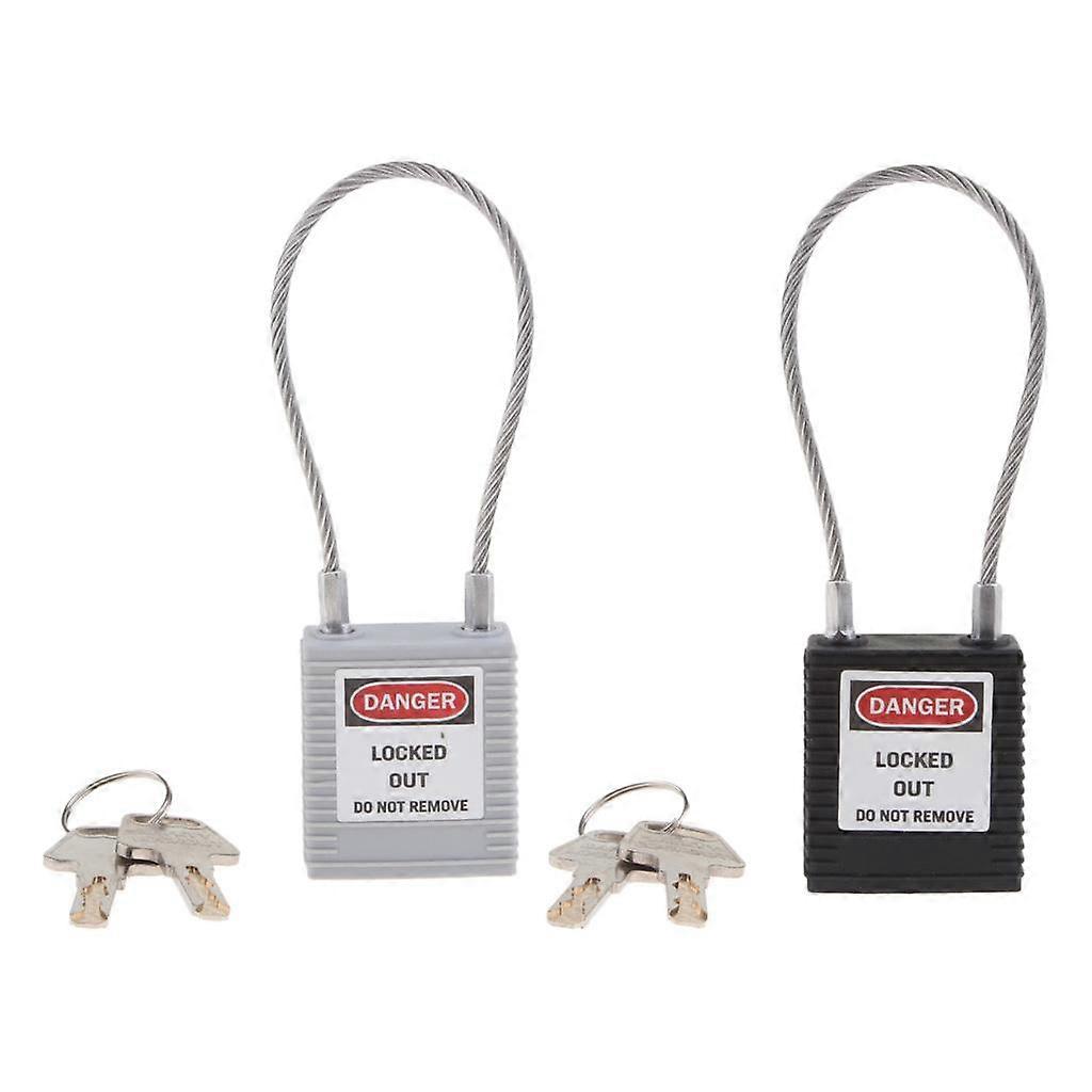 2x Lockout Padlock Keyed Different 3.2mm Shackle