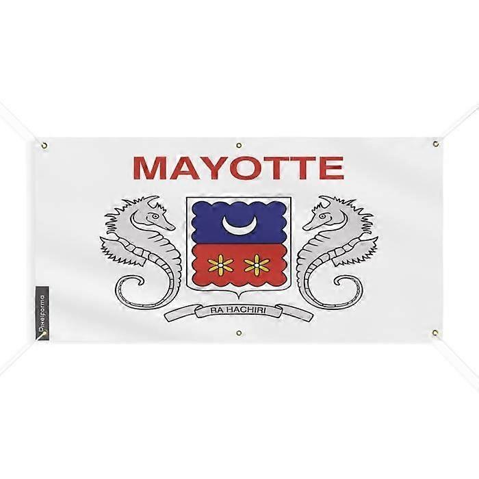 Mayotte Flag Banner 6 Grommets 190x380cm in polyester