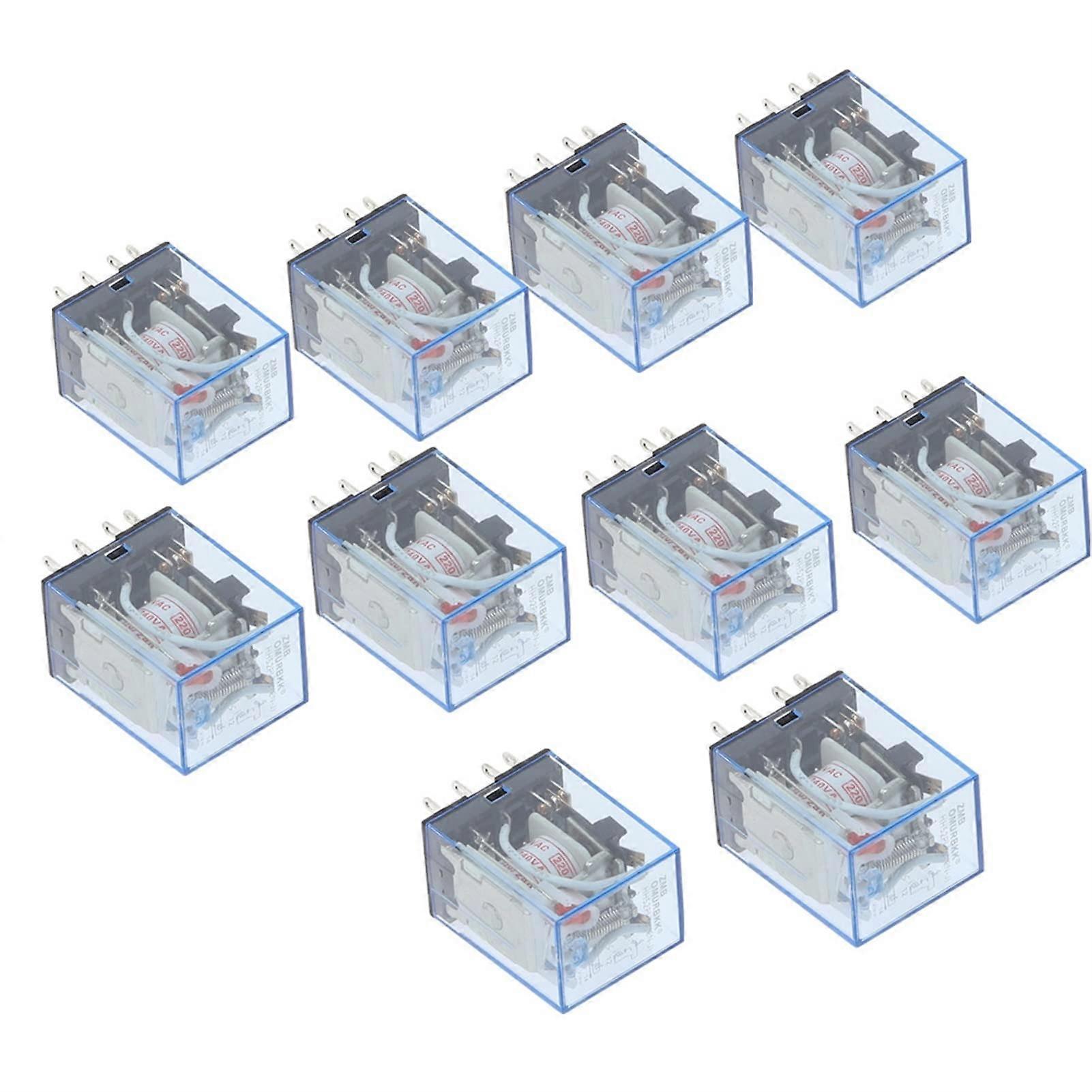 MY2NJ Power Relay 10pcs Lot 110V AC Coil Miniature DPDT 2NO 2NC 8.5A 240VAC HH52P Compatible Size AC 24V