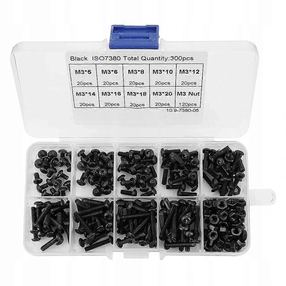 M3 Screw Set, Nuts 300 Pieces