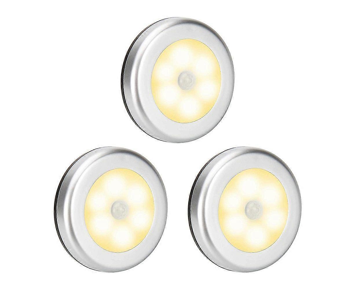 3-Pack Motion Sensor LED Night Lights - Battery-Powered, Glare-Free, Easy Install, Ideal for Home Use