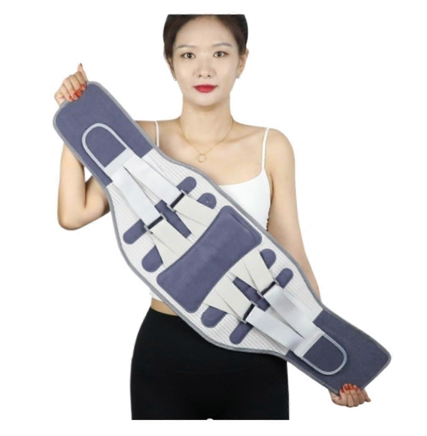 Back Support Widen Steel Keel Waist Brace Lumbar Support Belt for Posture Correction, Size L, Blue