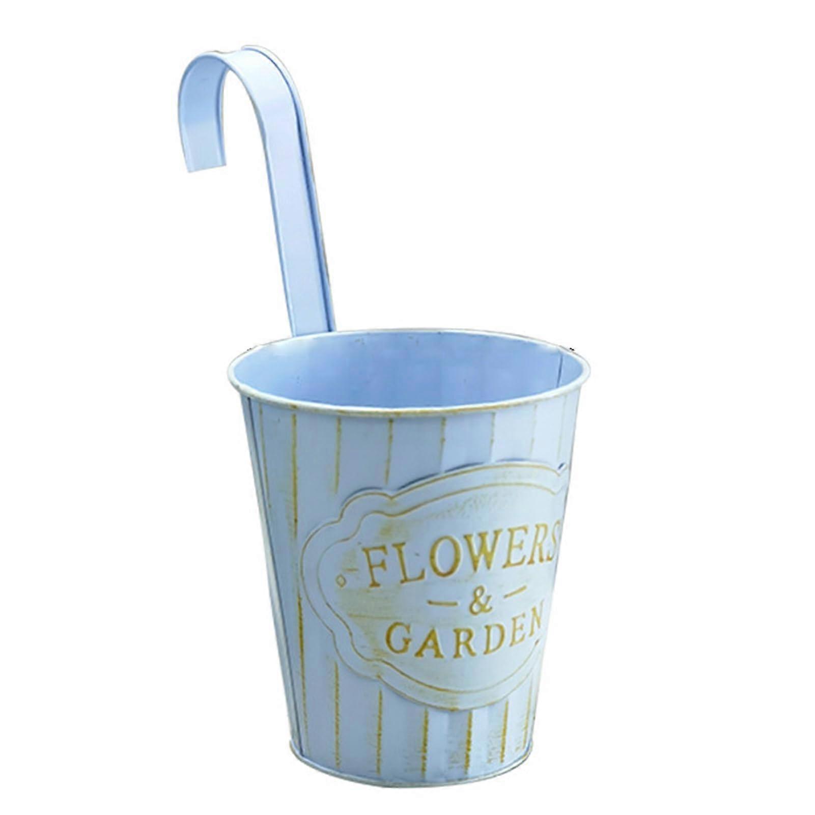 Metal Hanging Planter For Railing Iron Flower Pot For Balcony Railing Fence Hanging Baskets Model A