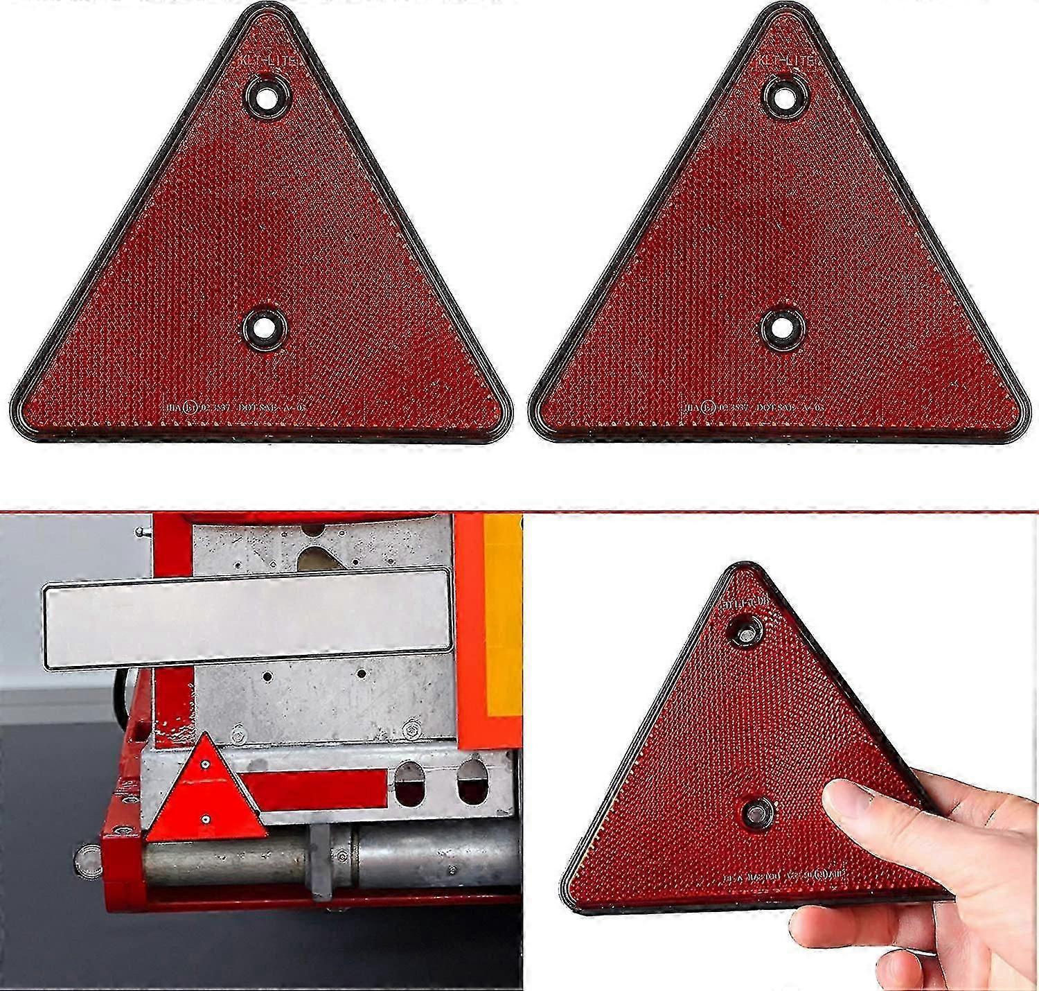 Triangular Trailer Reflector Set Of 2 15.3 X 15.3 X 15.3 Cm Hole Spacing 70 Mm Left/right Screw-on Or Adhesive Reflector Standard Rear Reflective