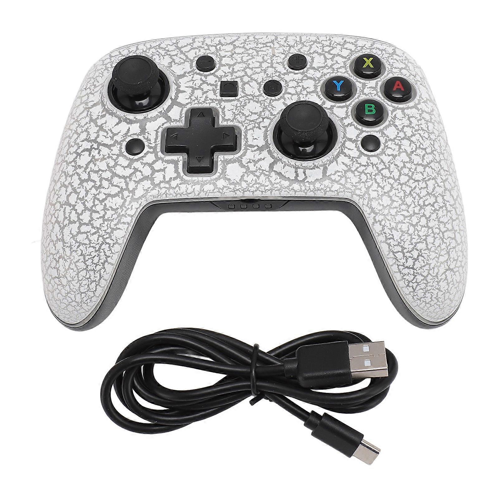 Wireless Game Controller for Switch Dual Motor Vibration Turbo Support Wake Up Professional Bluetooth 2.1 Wireless Controller White