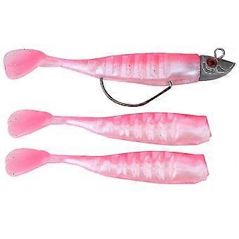 2025 3pcs Jig Soft Lure Artificial Inshore Fishing Bait and Boat Lure (Pink)